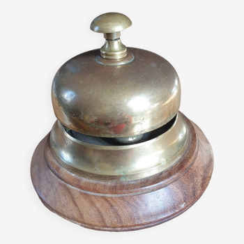 Vintage reception bell in wood and brass