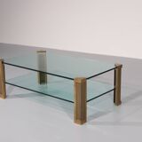 Table de salon en laiton Peter Ghyzcy modèle T14D 1970 Design hollandais
