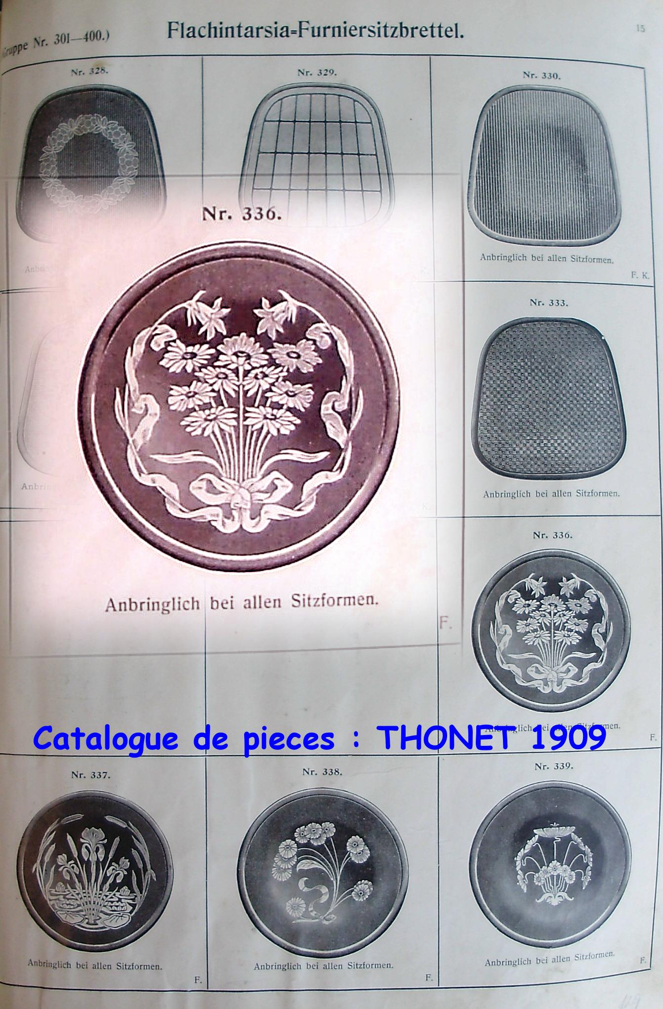 Thonet chair N°14 1/2, flowered wood seat -1900 -