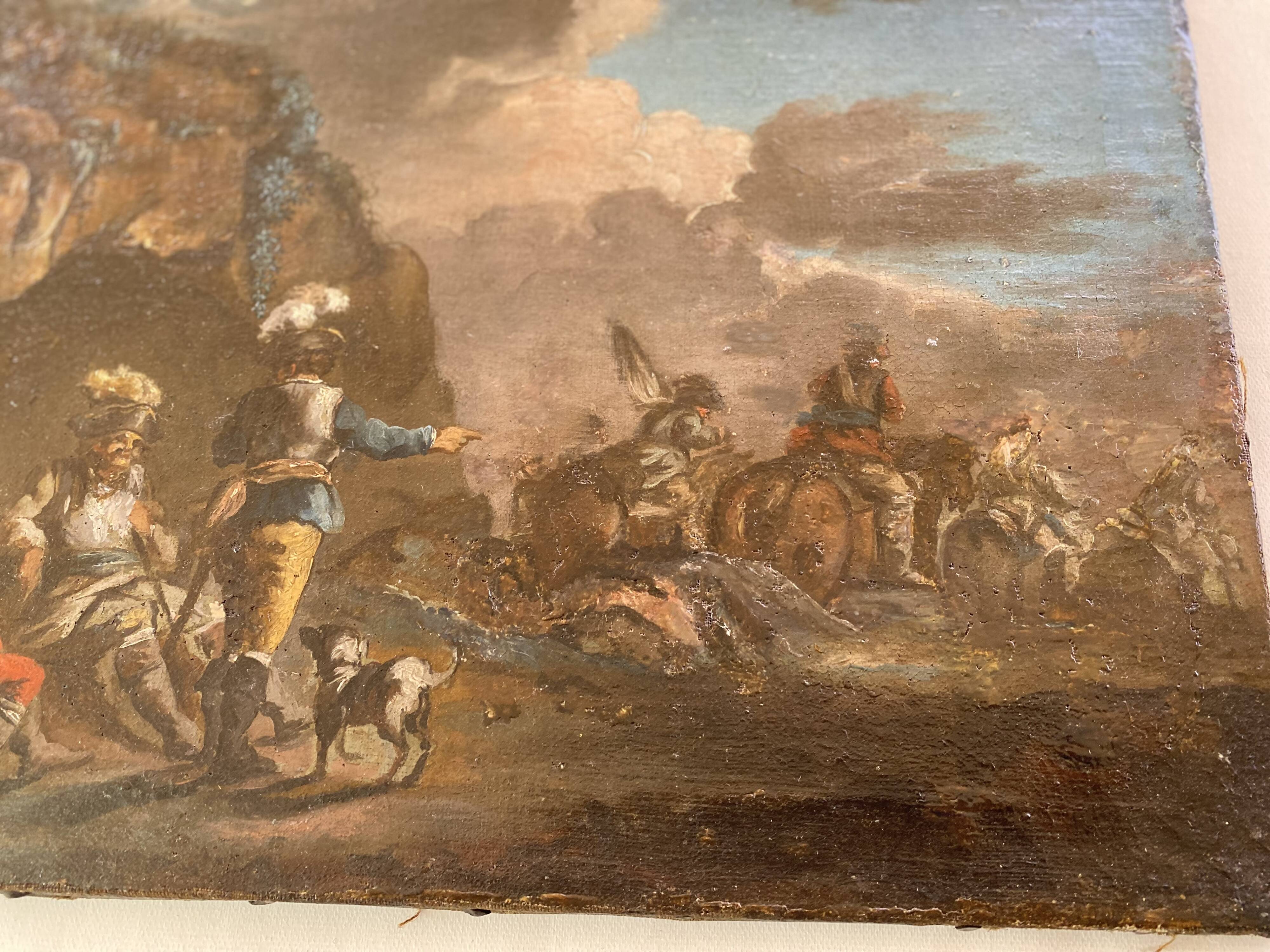 Entourage of Francesco Casanova (London 1727-1801 Vorderbrühl) The horsemen's halt