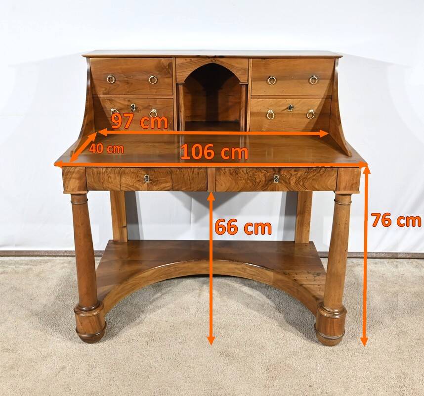 Rare Property Desk, in Walnut, Empire Period – Early 19th Century