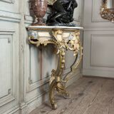 Louis XV style console in polychrome wood, circa 1880