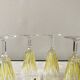 Lot de 4 verres - flûtes à champagne VMC Reims Arlequin - décor jaune