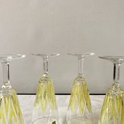 Set of 4 glasses - VMC Reims Arlequin champagne flutes - yellow decor