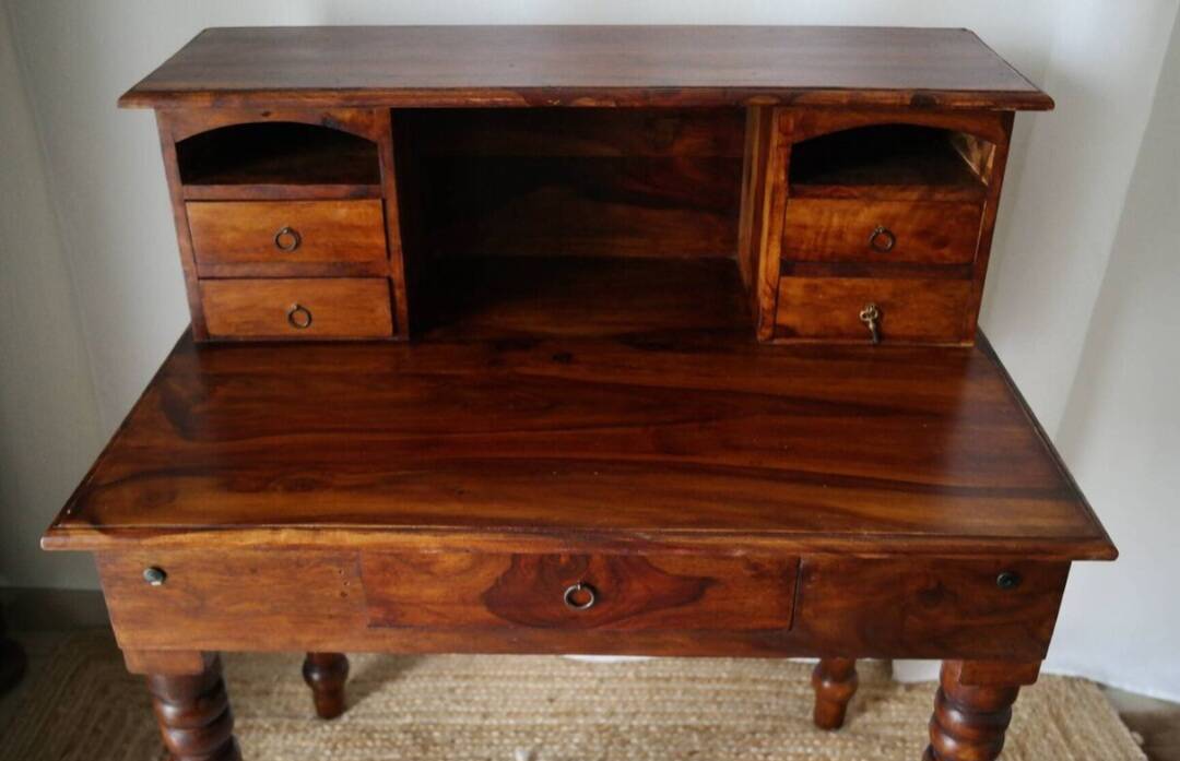 Stepped desk in solid walnut