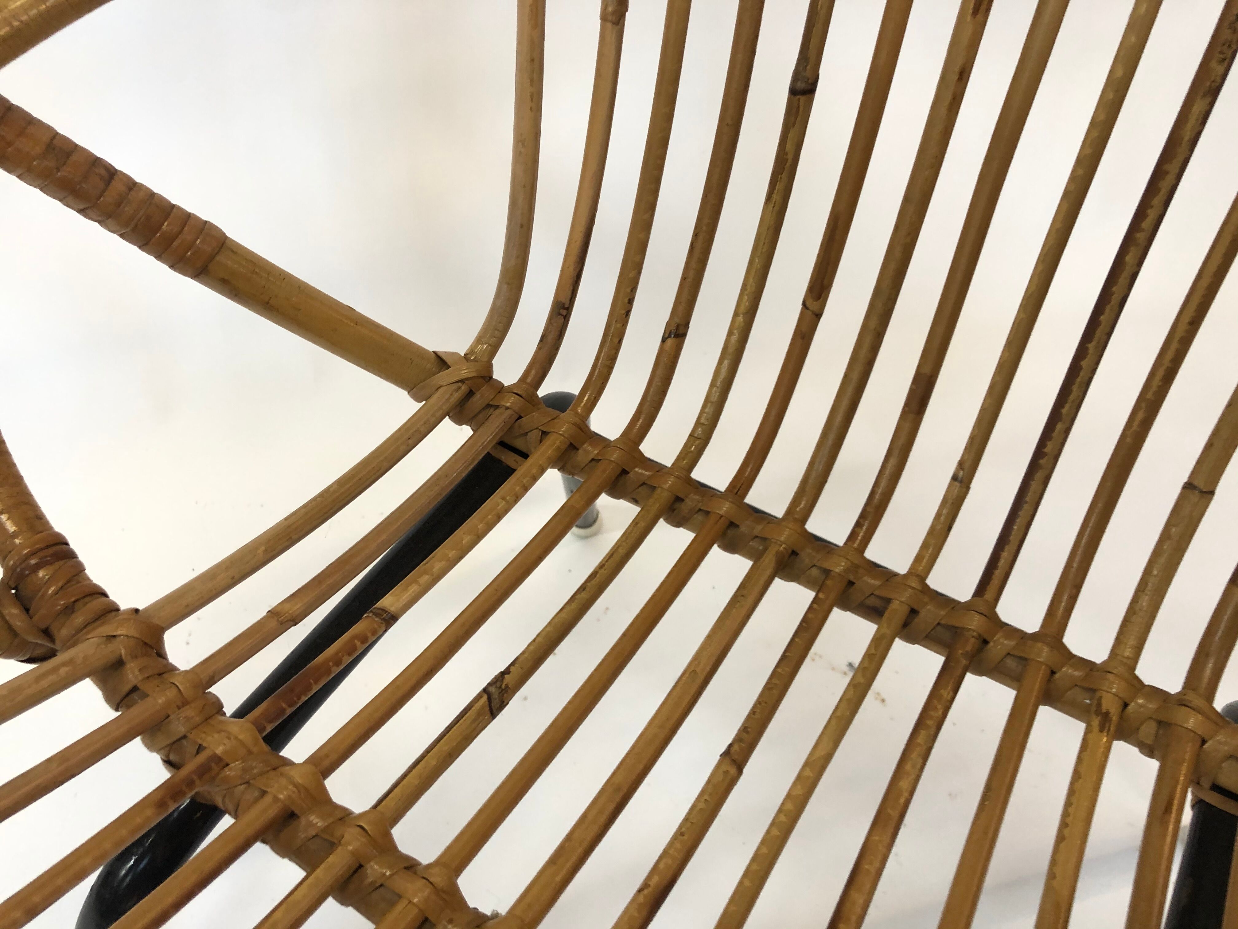 Rohe Noordwolde rattan chair, 1960, Netherlands XL siz