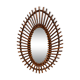 Mirror frame sun in oval rattan vintage drop shape 44x62cm