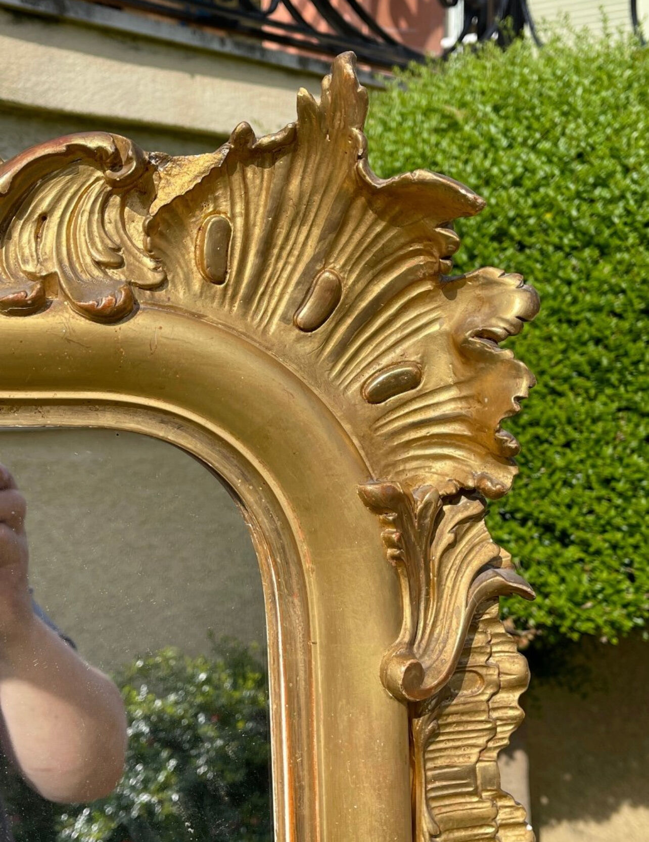 Gold fireplace mirror 184x120cm