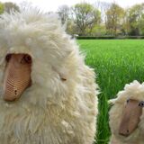 Set of two Wool Sheeps Sculpture by Hans-Peter Krafft for Meier Germany