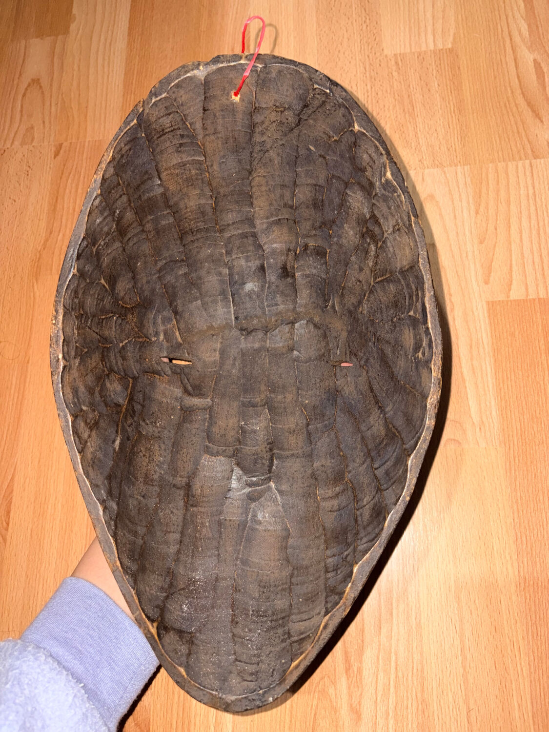 Vintage Hand-Carved African Wooden Mask - Geometric Tribal Wall Decor