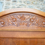 Pair of beds and Art Nouveau bedside in oak, France, circa 1910