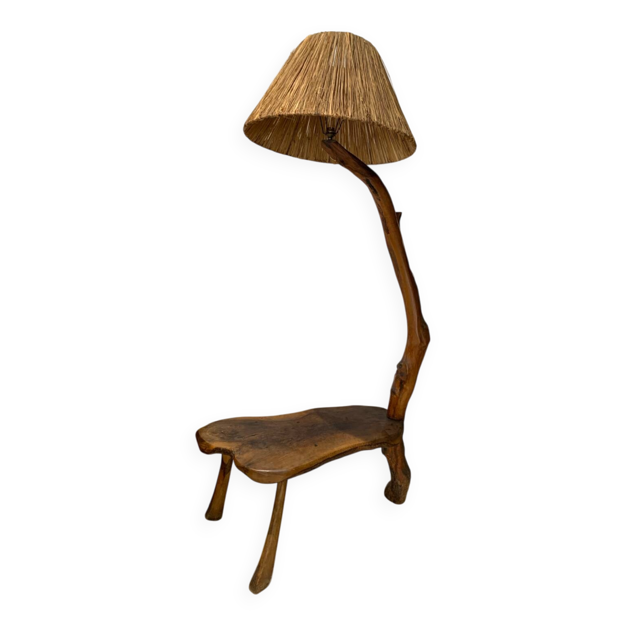 Liseuse Bois Vintage Corde Vallauris circa 1960
