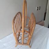 Rattan wicker magazine rack