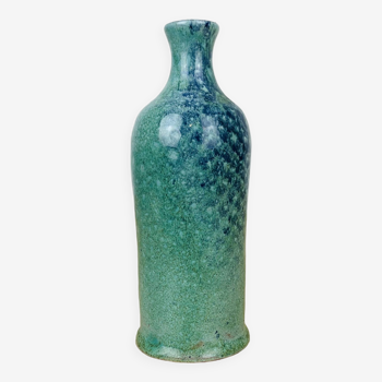 Blue ceramic bottle vase