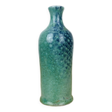 Blue ceramic bottle vase