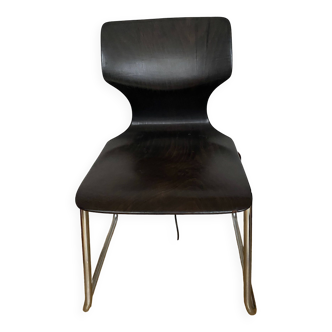 Magnificent wood & chrome designer chairs