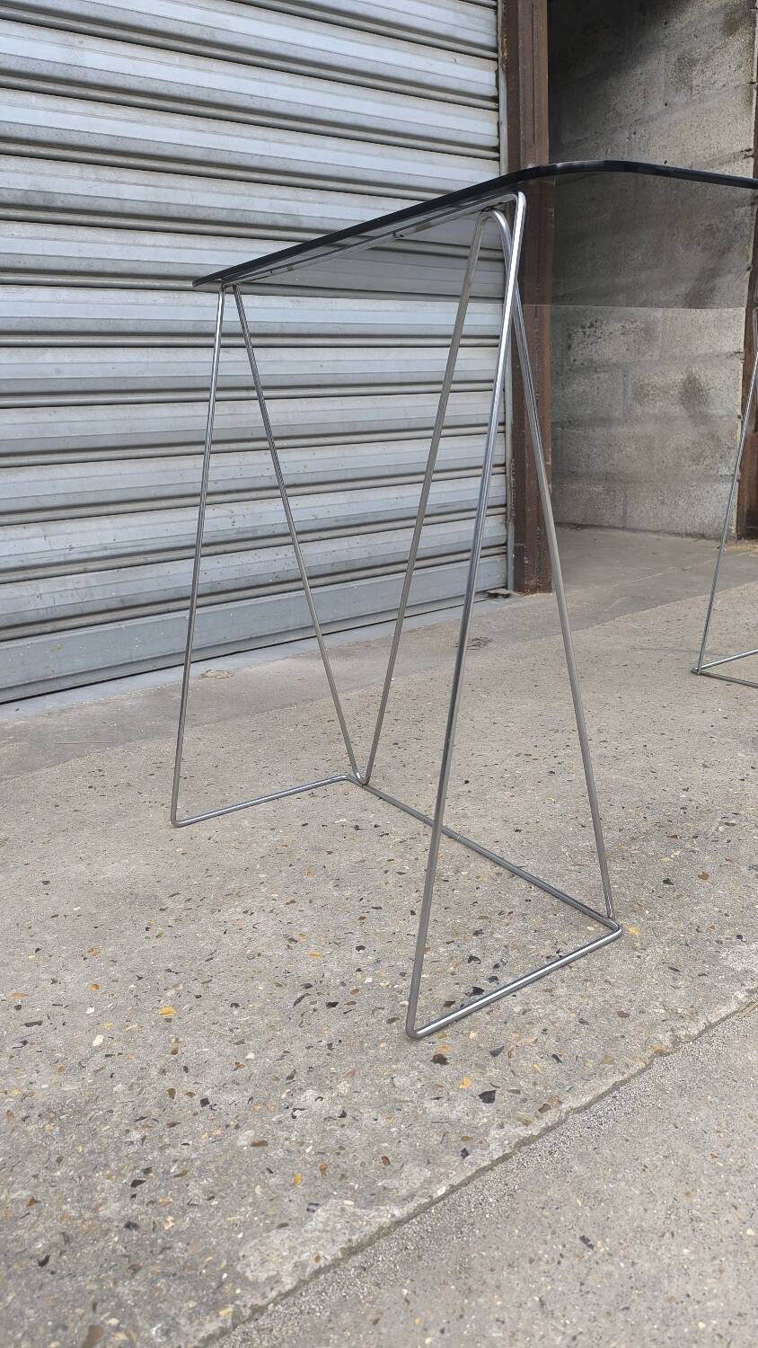 Smoked glass and chrome desk 1970