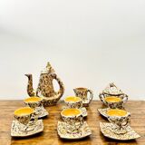 Rare Vallauris ceramic coffee service Sculptural design and u enamel