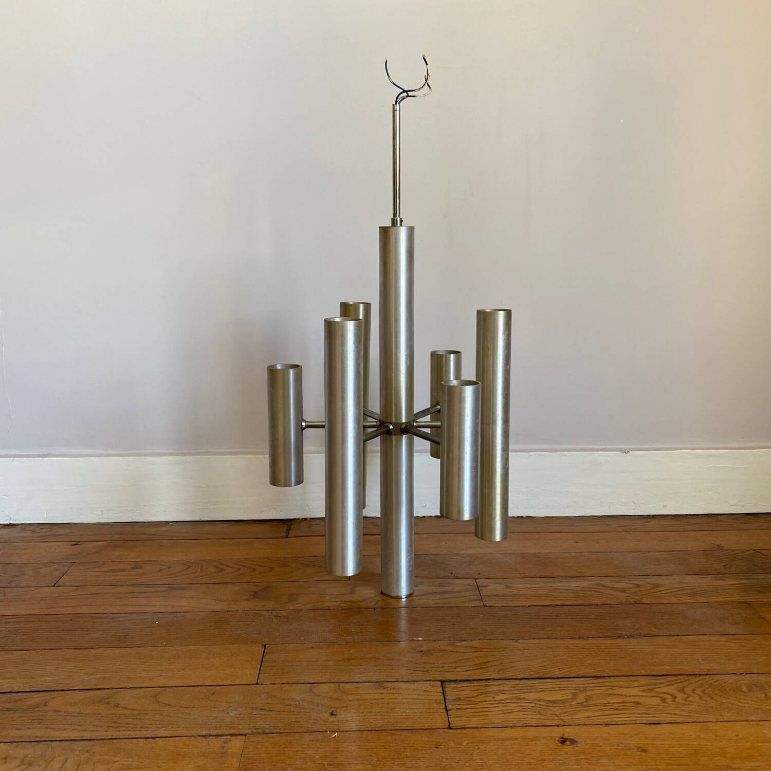 Vintage six-branched twelve-light Sputnik chandelier