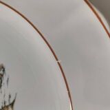 Large vintage Italian earthenware platter with cottage decoration – 1950s-1970s