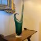 Shell crystal art sculpture vase by Paul Kedelv for Flygsfors, Scandinavian glass