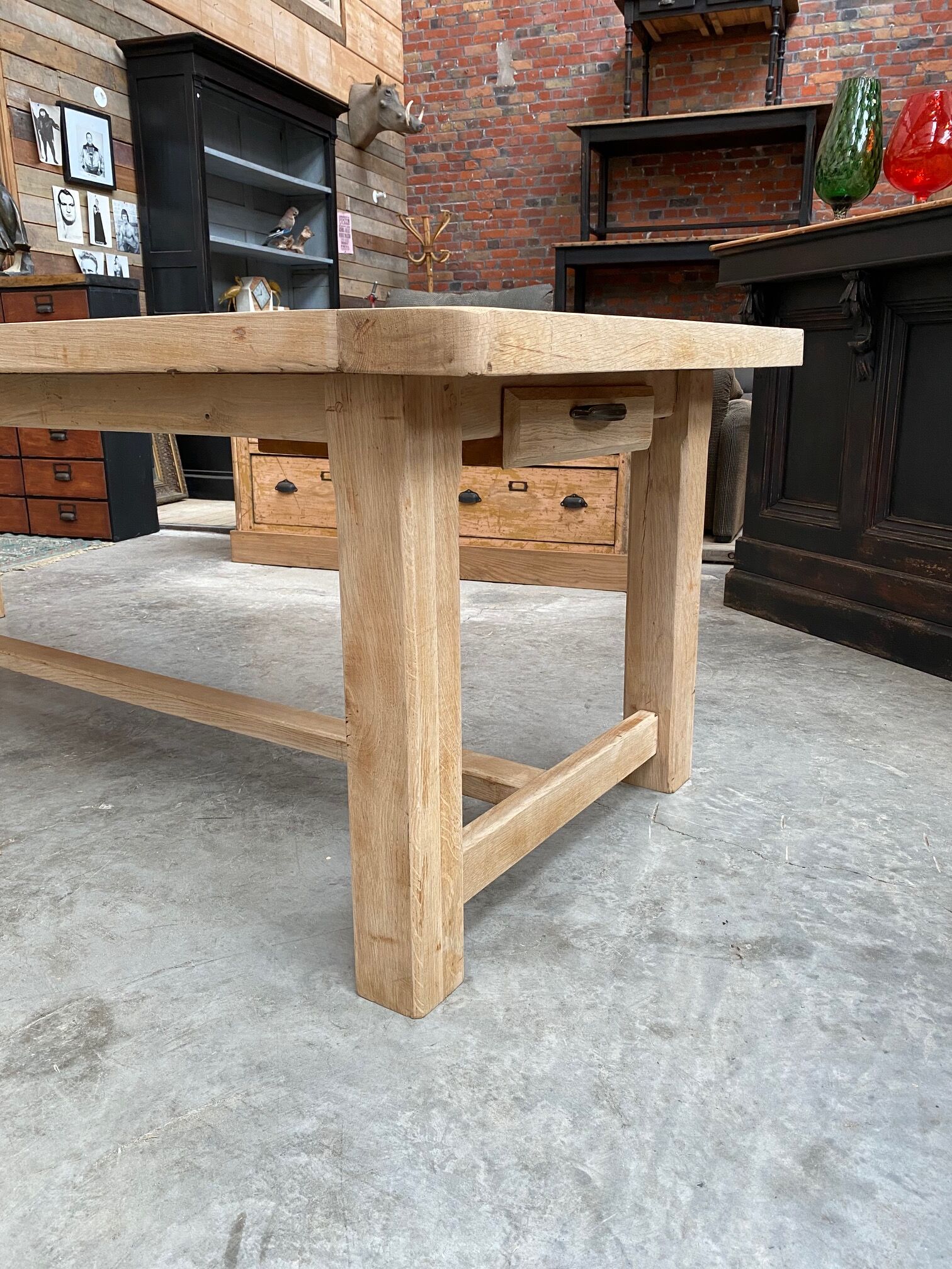 Large oak farm table