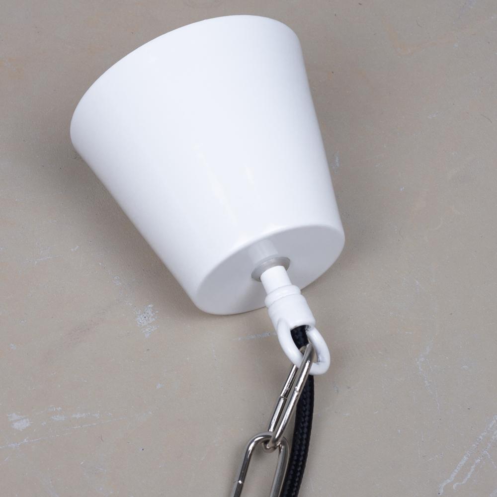 Industrial enamel lamp from Poland, white colour, 1960