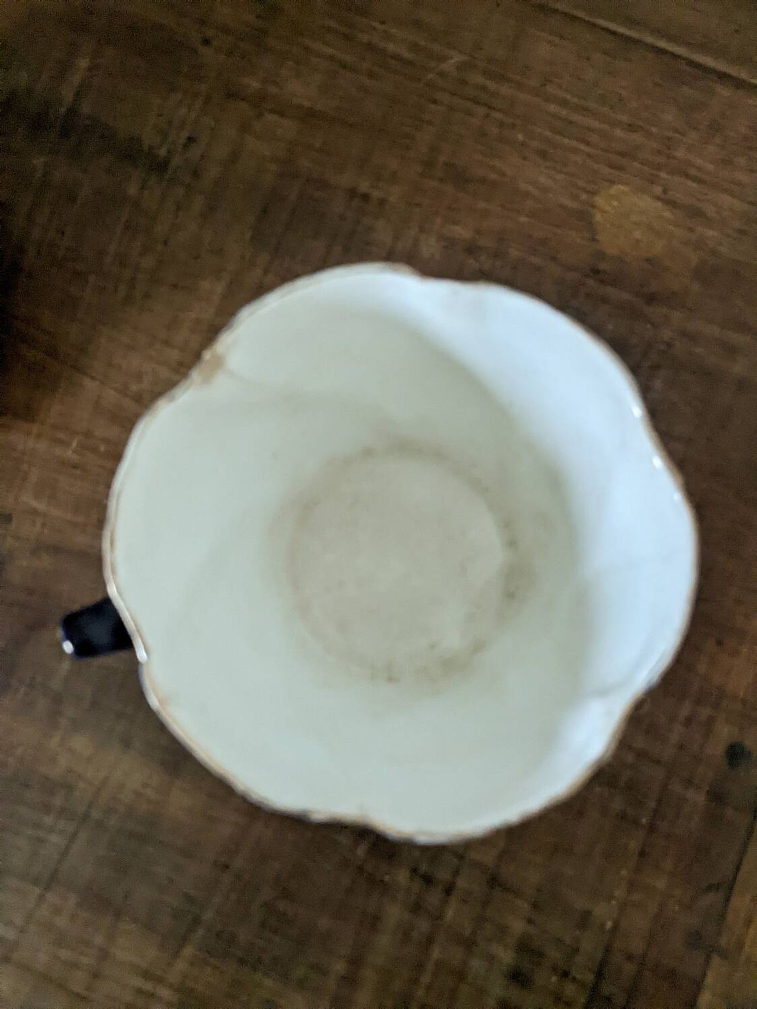 Set of two large Lunéville cups and saucers