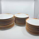 Heinrich Germany complete service in white and orange porcelain Space Age 1970