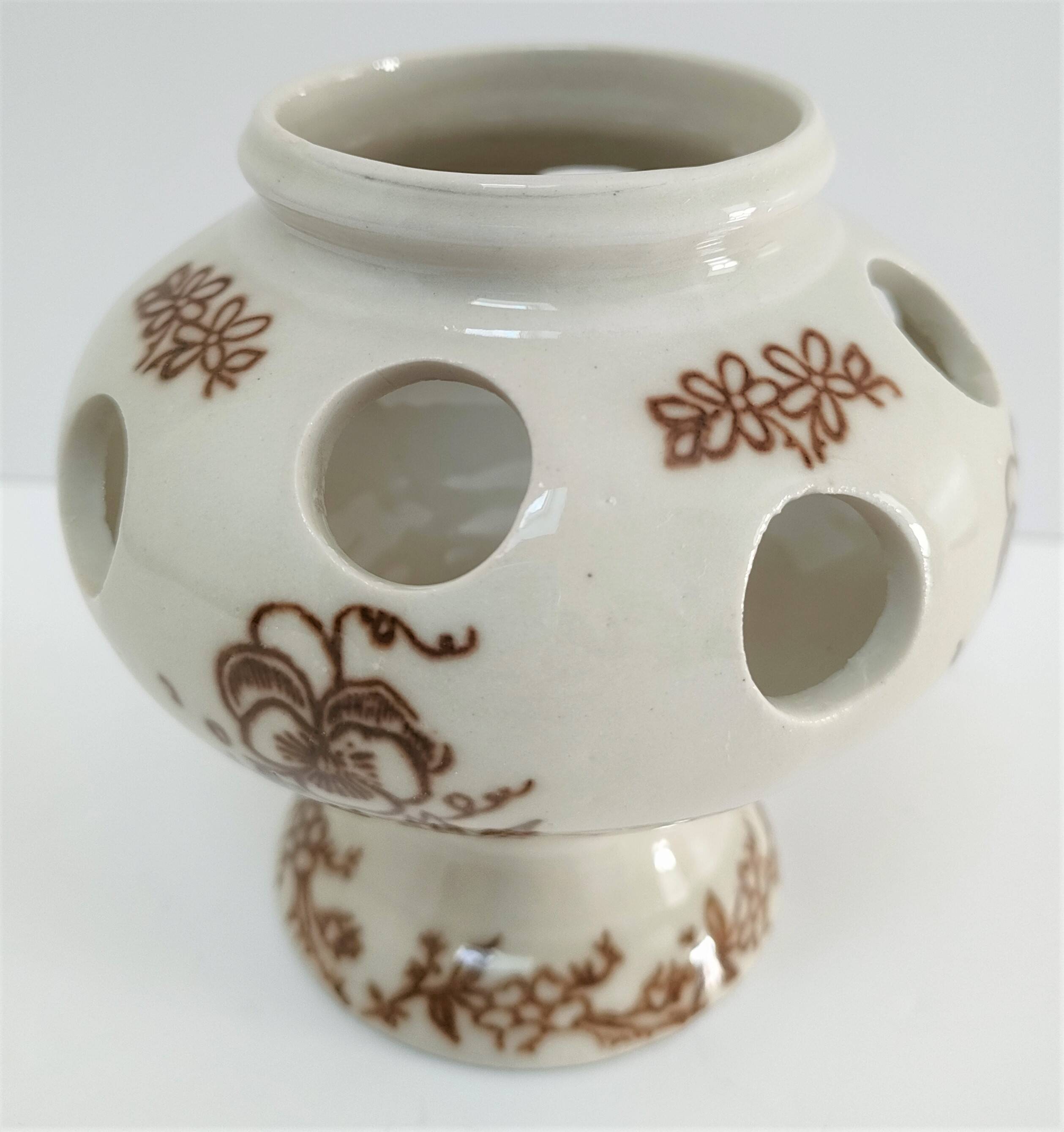 Three Saint-Uze ceramic tealight candle holders, early 20th century