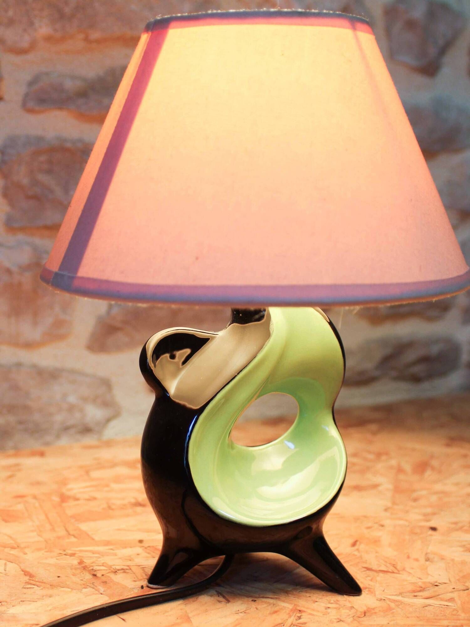 Lampe de chevet en céramique émaillé