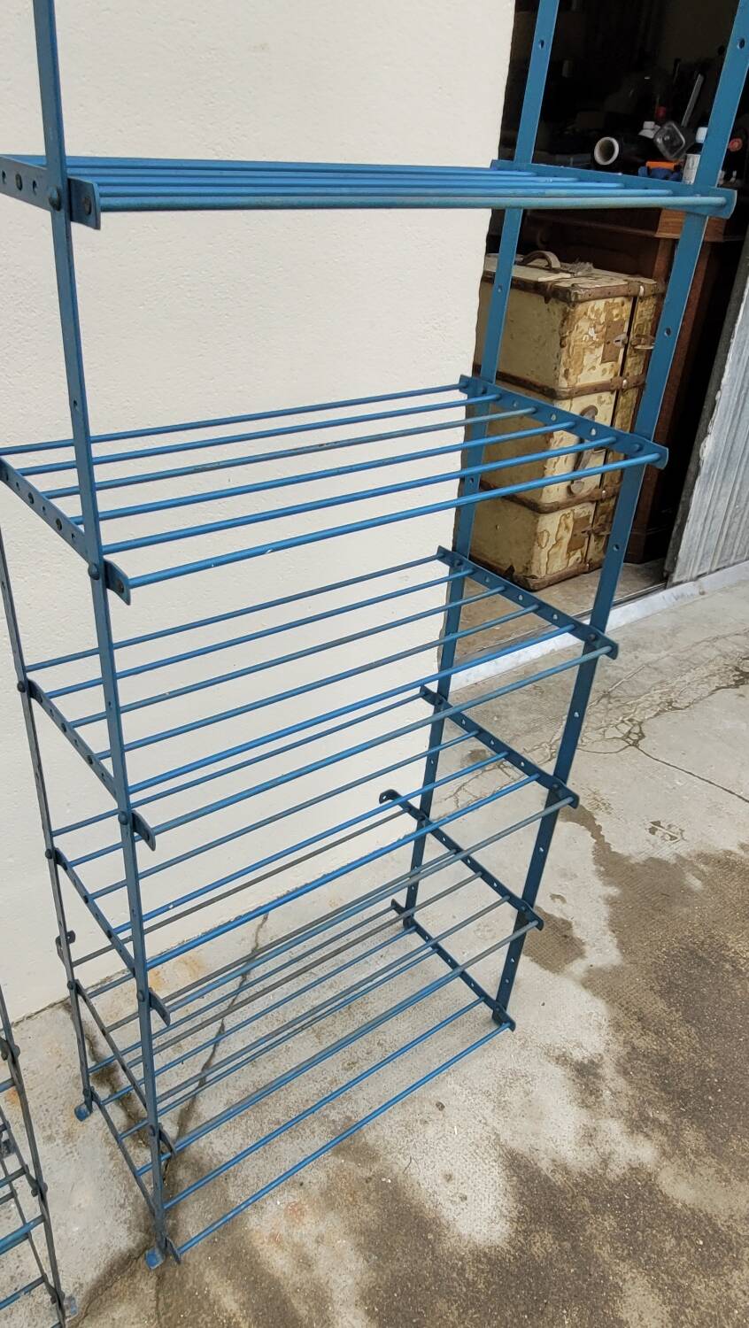Set of 3 Rigidex iron storage locker shelves 1950s