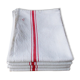 Ensemble de 4 torchons brodés anciens en lin, monogramme c