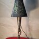 1970s forged steel brutalist style lamp