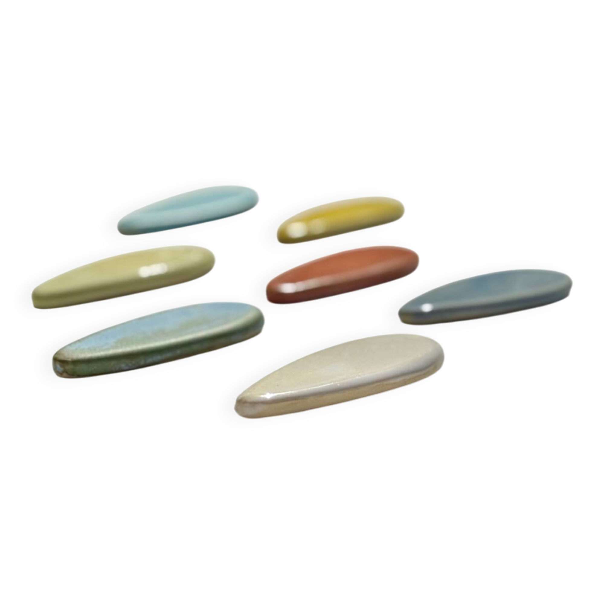 Set of 6 stoneware knife holders