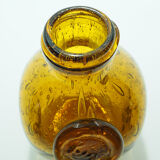 Yellow glass carafe with bubble details