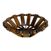 Vintage olive wood fruit bowl