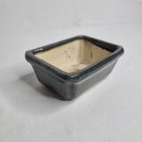 Set of three bonzaï pots of different formats in enamelled terracotta