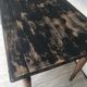 Old farmhouse table desk 1 drawer solid wood patinated black top