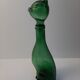 Glass bottle representing a cat , Empoli Italy 60s