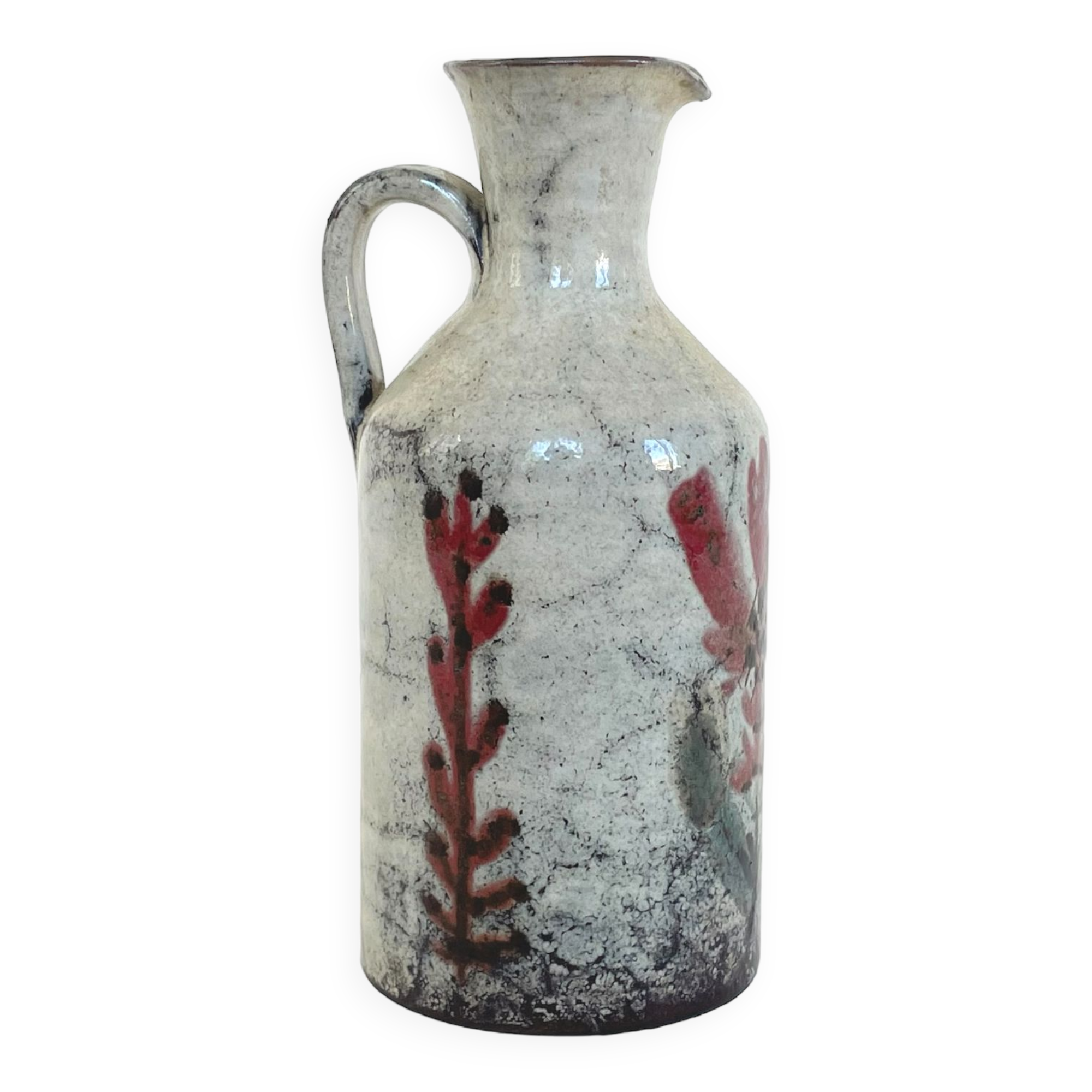 Ceramic pitcher by Gustave Reynaud, Atelier le Mûrier, Vallauris, circa 1960