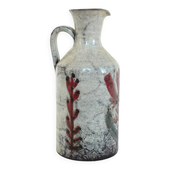 Ceramic pitcher by Gustave Reynaud, Atelier le Mûrier, Vallauris, circa 1960