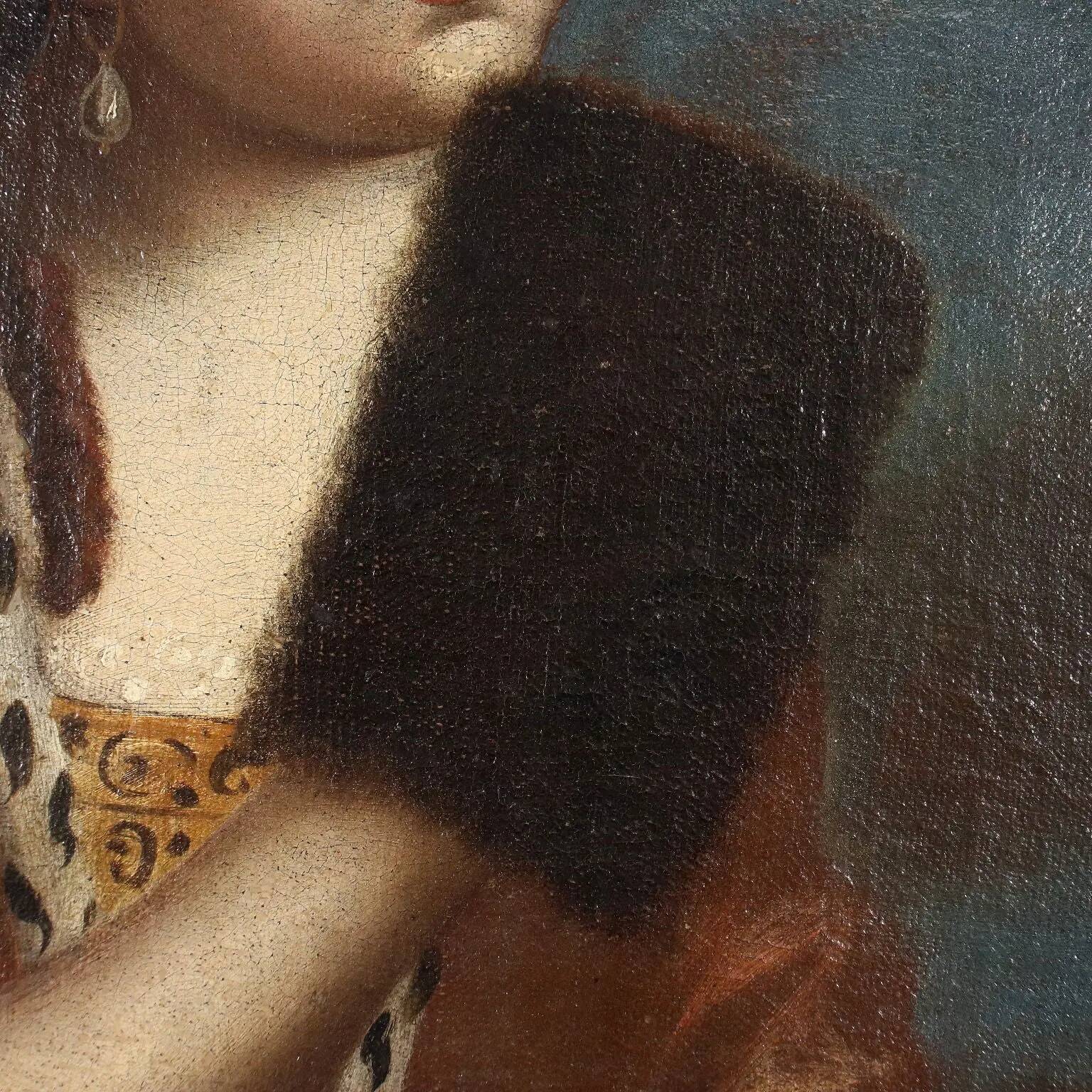 Female portrait in oil on canvas, Italy, 18th century