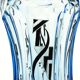 Art Deco vase, blue crystal, designed by K. Palda, Czechoslovakia, 1930s