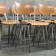 Lot de 22 chaises d'école tchèque " Kovonax" chrome et bois 1950