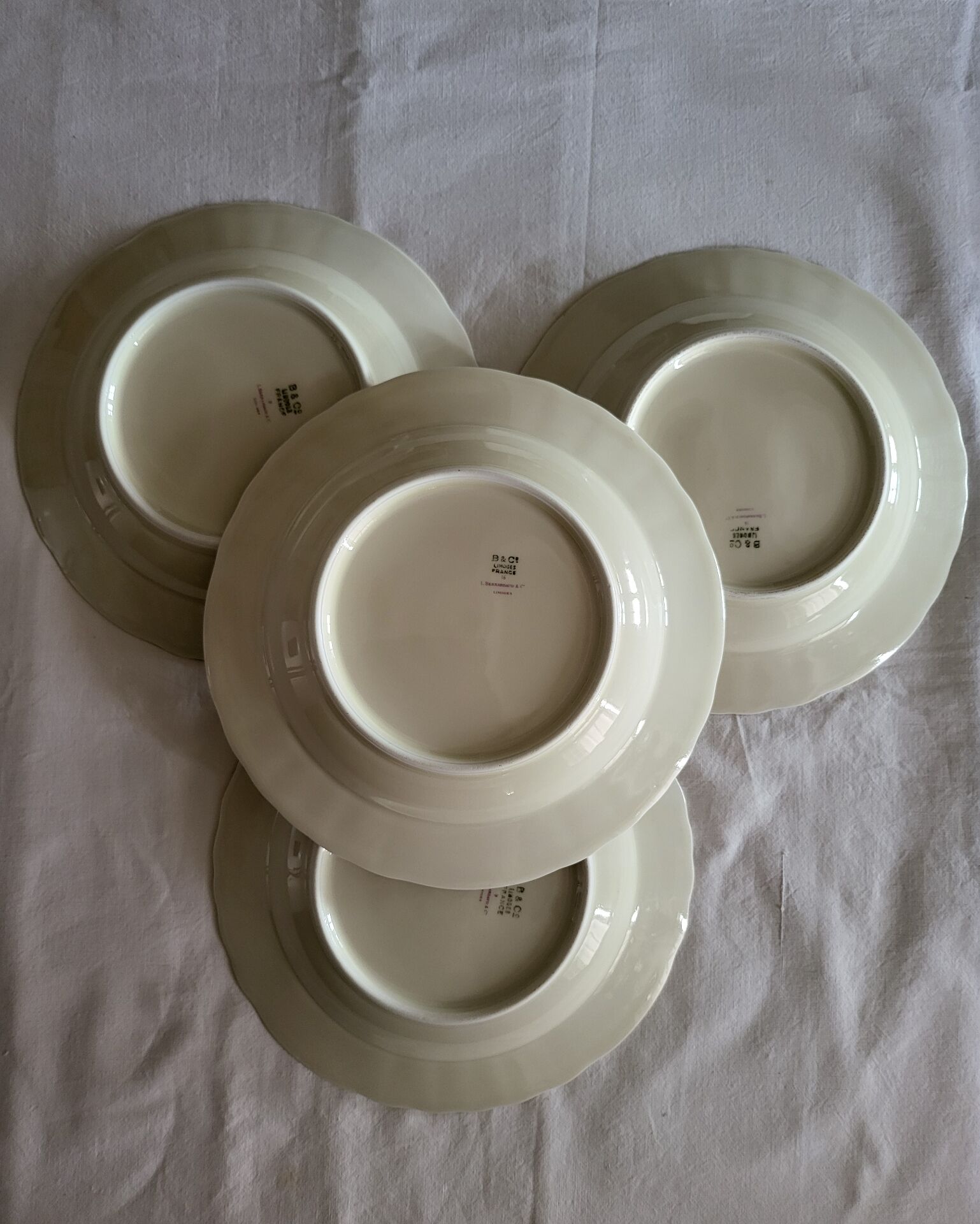 Limoges Bernardaud 4 Deep Plates in porcelain