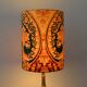 Fabric lampshade with baroque pattern, antique gold leaf design.