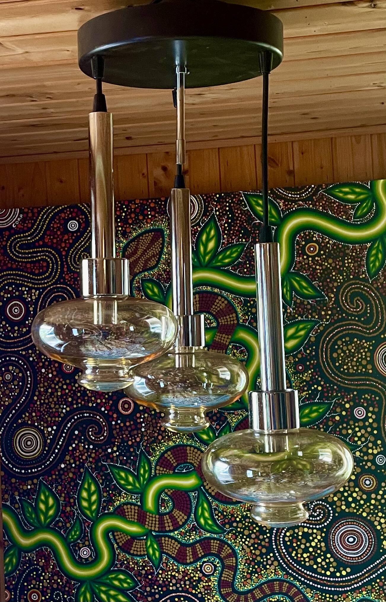 Chandelier, Ceiling light, Cascade pendant light, Design "RAAK", 70s