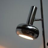Lampadaire à deux têtes en chrome, années 1970