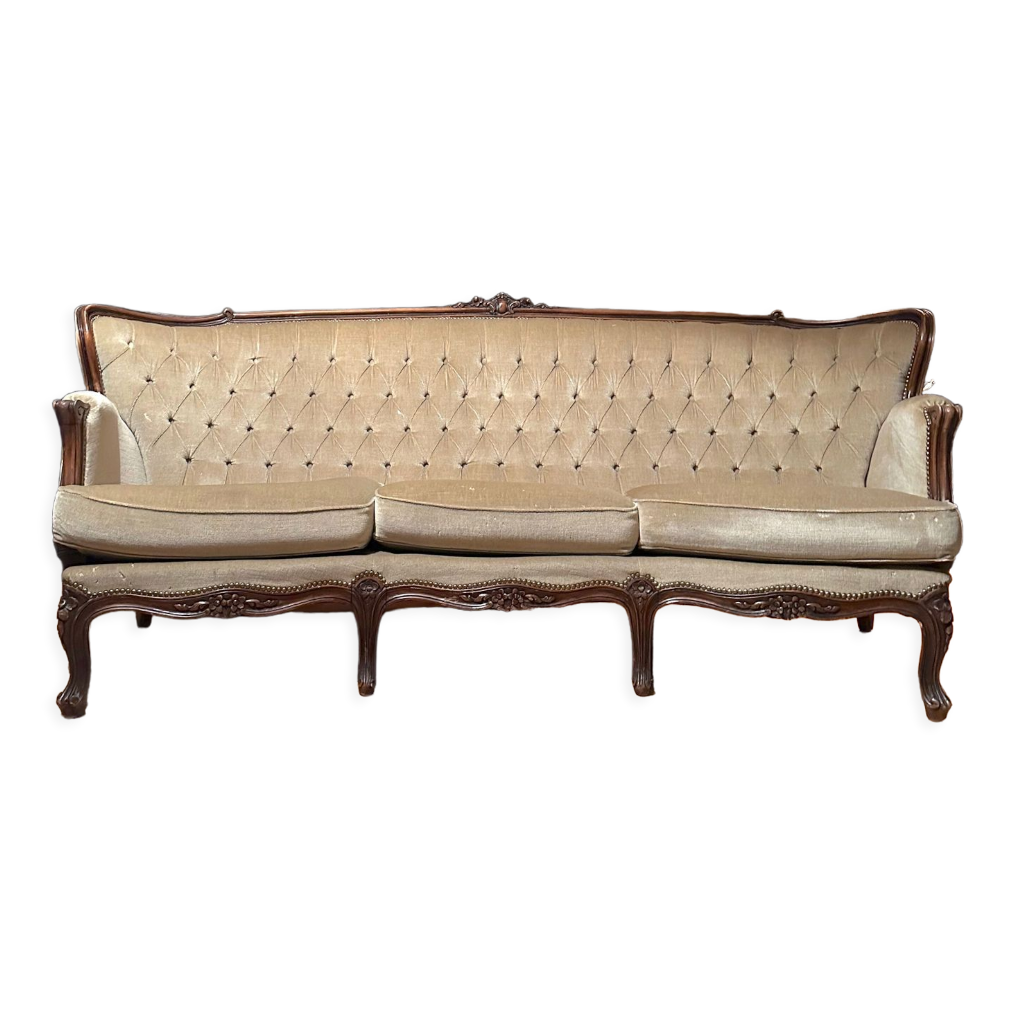 Louis XV velvet sofa from Genoa